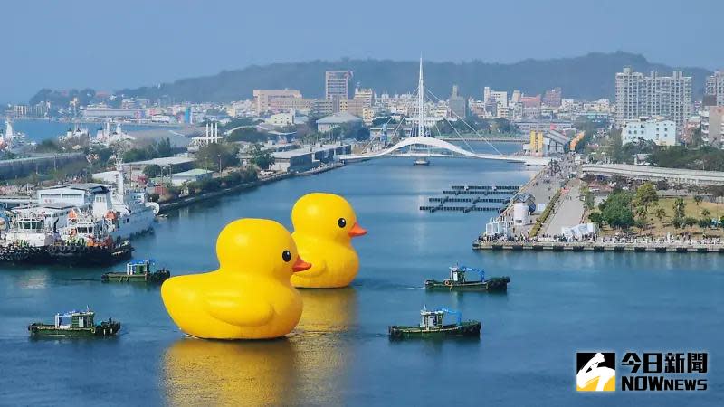 ▲ 「2024 Kaohsiung Wonderland 冬日遊樂園」今（27）日起於高雄愛河灣及16-18號碼頭登場，由睽違10年再次來台的黃色小鴨揭開序幕！（圖／記者陳美嘉攝，2024.01.27）