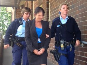 Ms Colt with police. Photo: Supplied