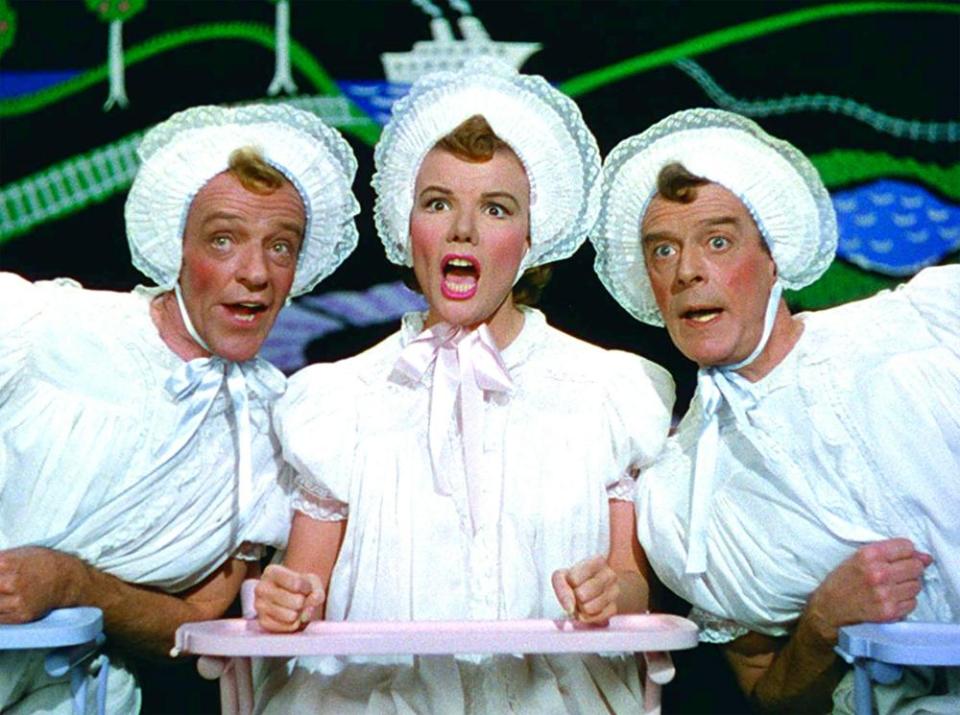 Fred Astaire, Nanette Fabray and Jack Buchanan in the Triplets number.