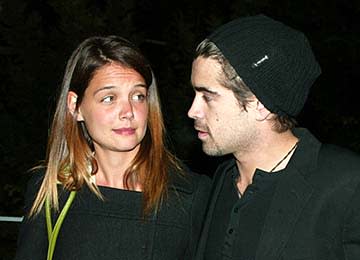 Katie Holmes and Colin Farrell at the New York premiere of 20th Century Fox's Phone Booth