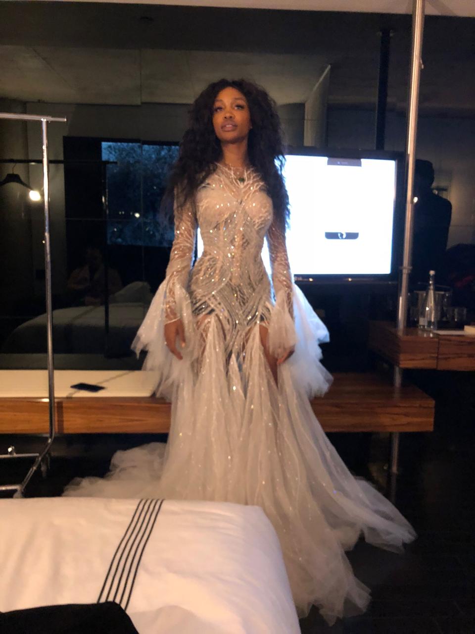 SZA shares an exclusive, behind-the-scenes look at her 2018 Grammys gown.