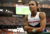 Jessica Ennis-Hill of Britain competes in the shot put event of the women's heptathlon during the 15th IAAF World Championships at the National Stadium in Beijing, China, August 22, 2015. REUTERS/Dylan Martinez