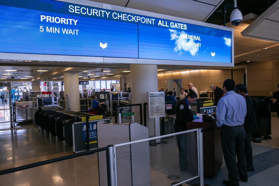 Checkpoint savvy

DFW has multiple security checkpoints in each terminal and 15 checkpoints overall. 

Real-time security checkpoint wait time information is available online, via terminal screens and on the DFW mobile app.