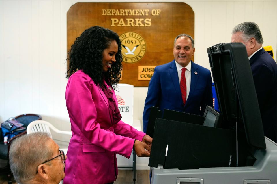 Mazi Pilip casts an early vote ahead of today’s special election (AP)