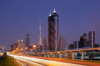 The exterior side entrance of the JW Marriott's Marquis Dubai. (Photo courtesy of JW Marriott Marquis Hotel Dubai)