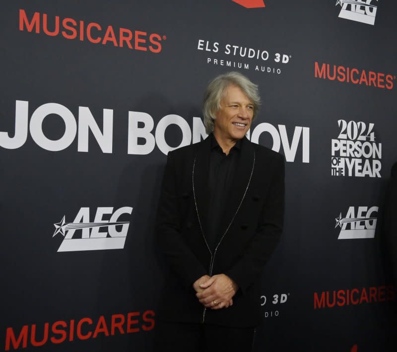 Jon Bon Jovi attends the 2024 MusiCares Person of the Year gala at the Los Angels Convention Center on February 2. The singer turns 62 on March 2. File Photo by Jim Ruymen/UPI