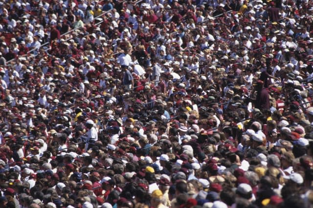 Crowd watching American football at Stadium