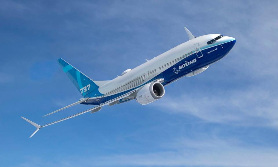 A Boeing 737 in flight.