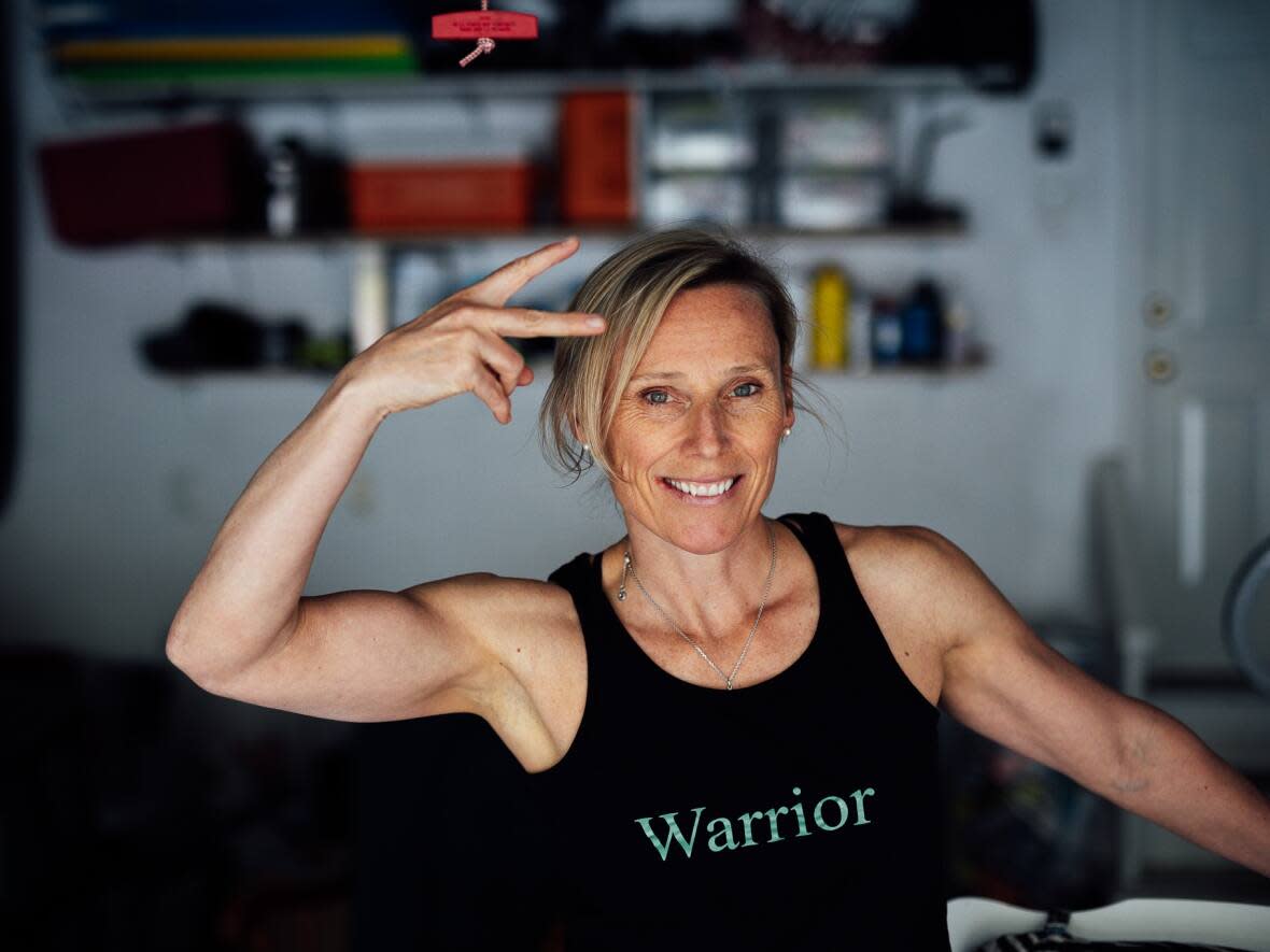 Kerry Maher, who grew up in Bathurst and went to university in Fredericton, was devastated when COVID closed her restaurant. But the golf pro-turned-fitness instructor says her new business has become the best part of every day.   (Submitted by Kerry Maher - image credit)