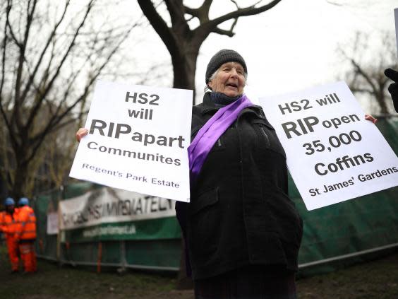 Protests against HS2 have been fierce every since the project was open to a public consultation in 2010 (Getty)