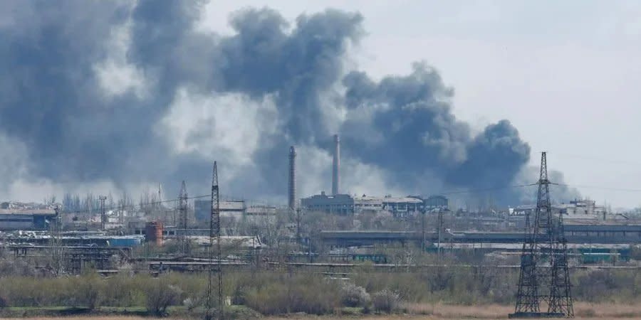 The Azovstal steelworks in Mariupol, which is regularly attacked by Russian invaders