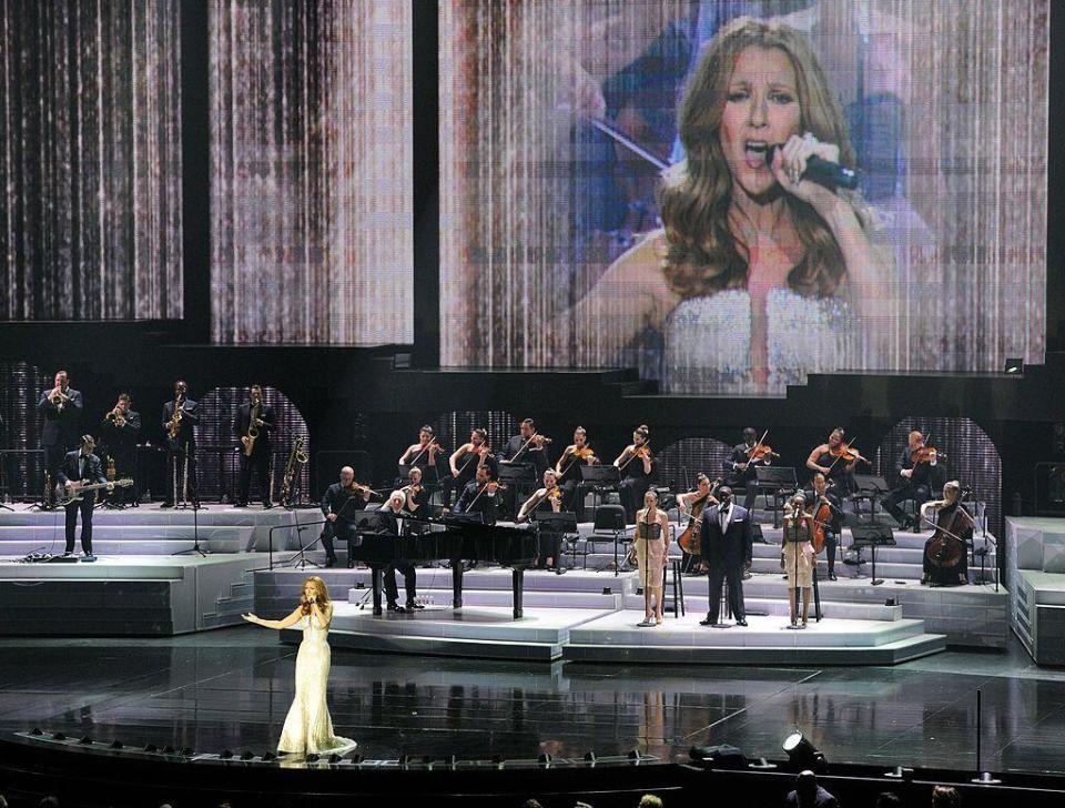 Celine Dion performs during the first night of her new show at The Colosseum at Caesars Palace March 15, 2011 in Las Vegas, Nevada