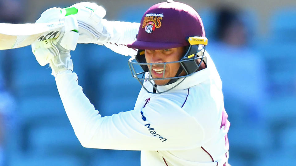 Queensland batter Usman Khawaja is building an irresistible case to be recalled to Australia&#39;s Test side. Pic: Getty