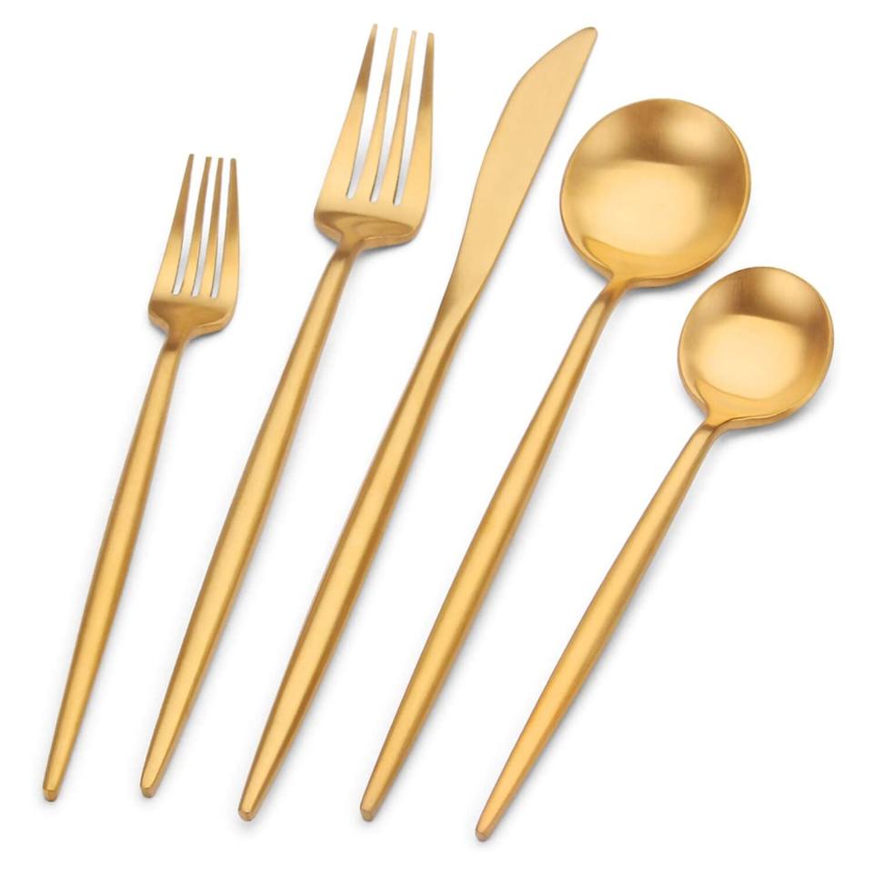 gold flatware set