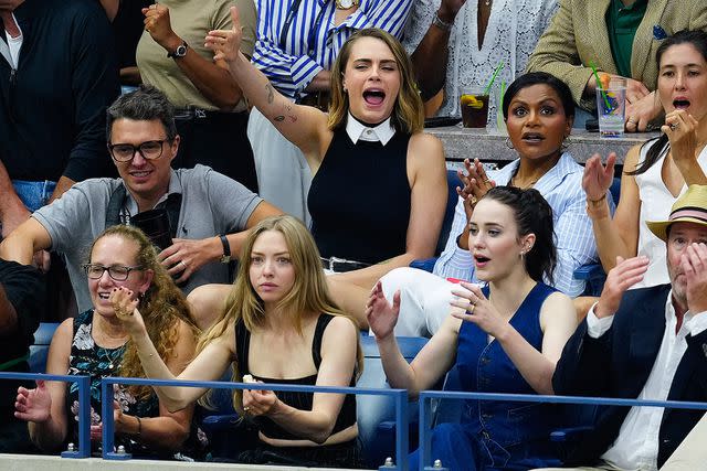 <p>Gotham/GC Images</p> Cara Delevingne at the 2023 US Open women's final