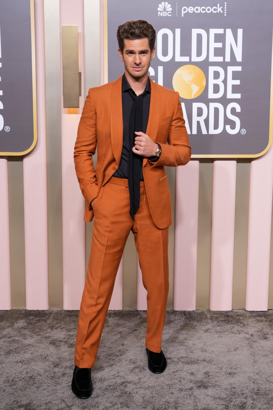 BEVERLY HILLS, CALIFORNIA - JANUARY 10: Andrew Garfield attends the 80th Annual Golden Globe Awards at The Beverly Hilton on January 10, 2023 in Beverly Hills, California. (Photo by Kevin Mazur/Getty Images)