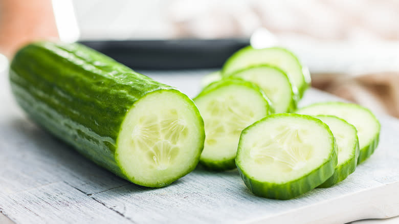 sliced cucumber