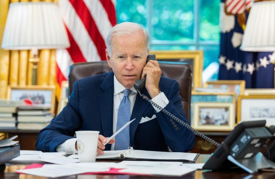 President Biden speaks with Chinese President Xi Jinping by phone, July 28, 2022, at the White House. / Credit: Tweet by President Biden
