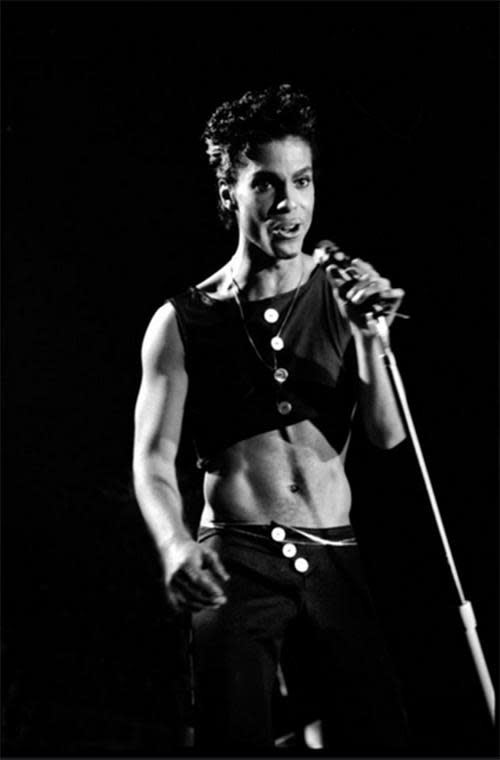 Prince performing at Wembley Arena in 1986
