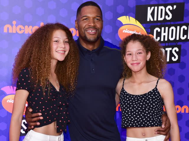 <p>Rodin Eckenroth/FilmMagic</p> Michael Strahan and daughters, Isabella Strahan and Sophia Strahan attend Nickelodeon Kids' Choice Sports Awards 2018 on July 19, 2018 in Santa Monica, California.