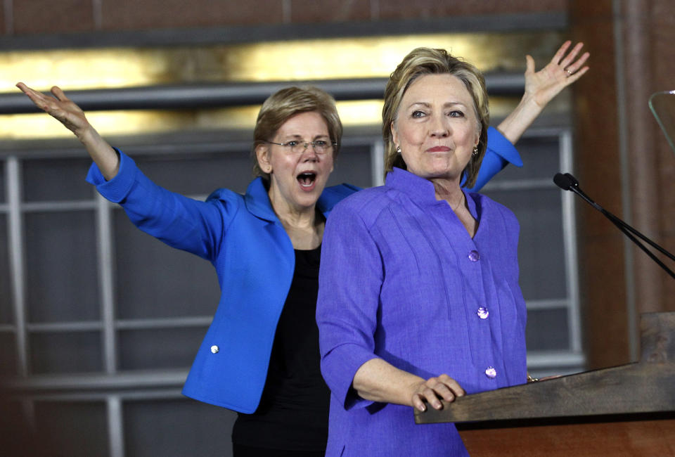Elizabeth Warren campaigns with Hillary Clinton