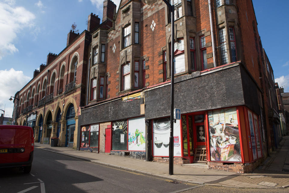 Empty shops in Queen Street, Market Place in Burslem - the UK's 'ghost town' capital (SWNS.com)