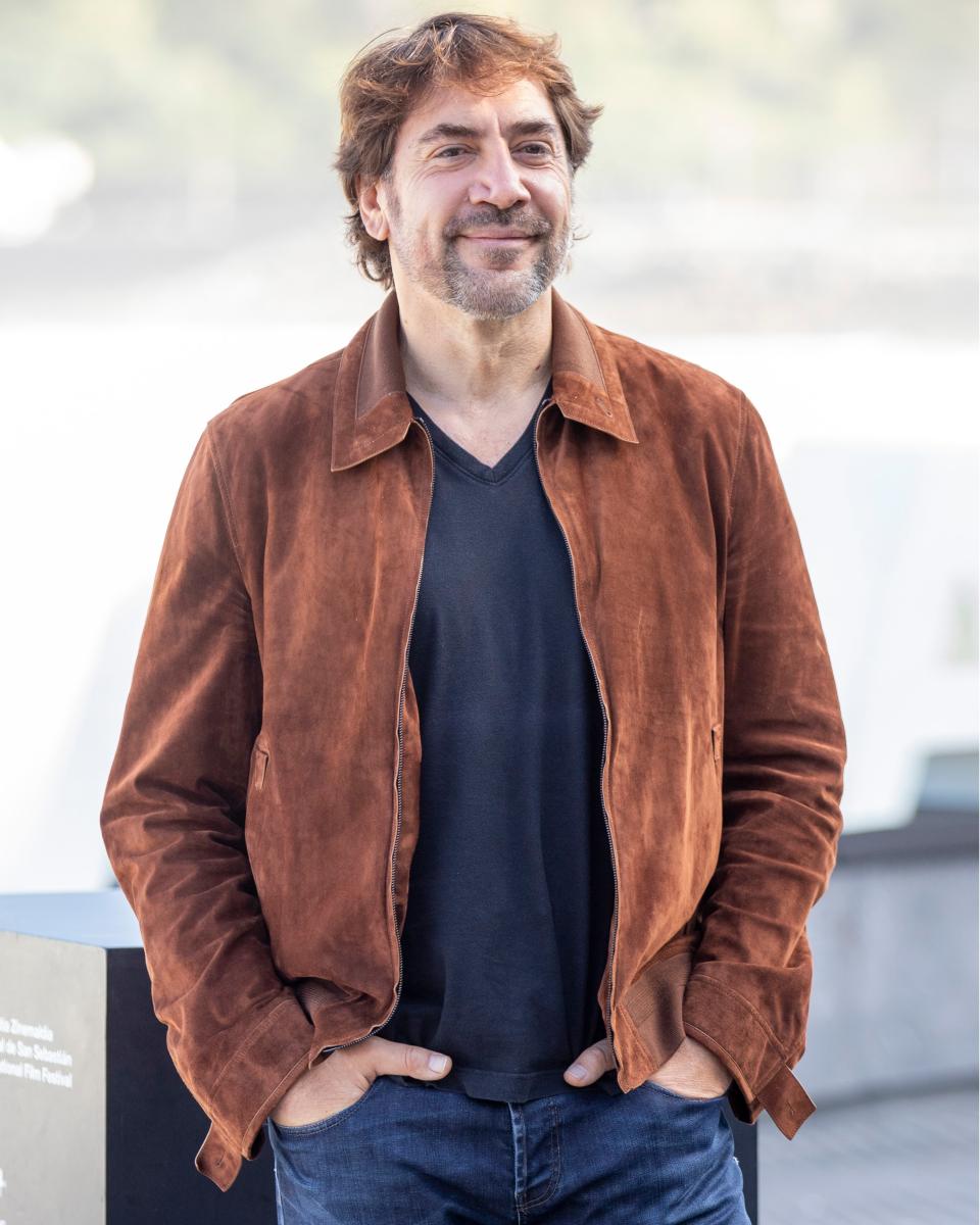 Thank you, Javier Bardem, for officially opening suede jacket season.