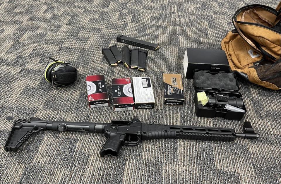 Daytona police said Thursday they seized a collapsible semi-automatic rifle and hundreds of rounds of ammunition a student had in his backpack while on his way to the university's campus.