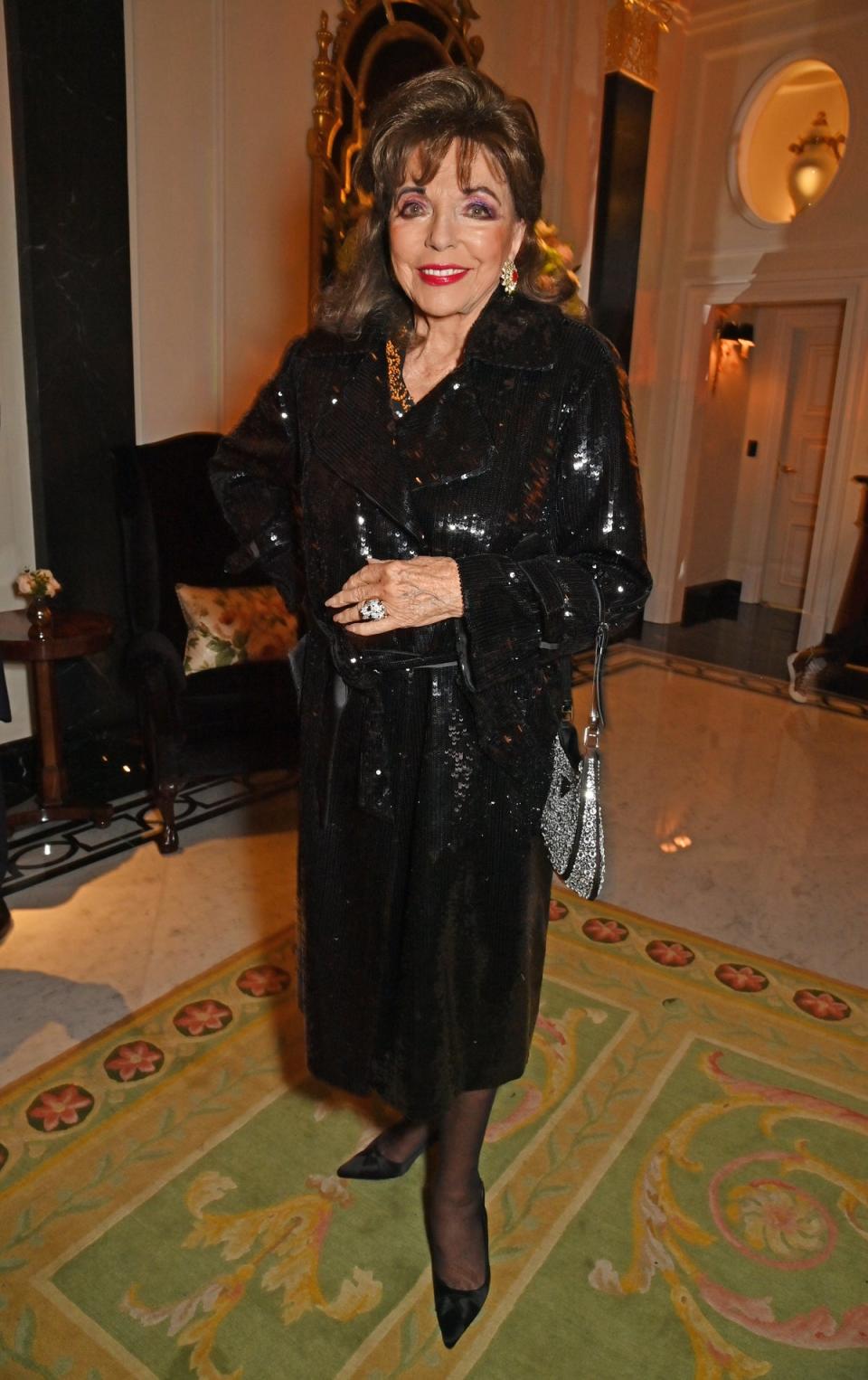 Joan Collins at the ES x Perfect Magazine LFW party at The Dorchester (Dave Benett/Getty Images for ES)