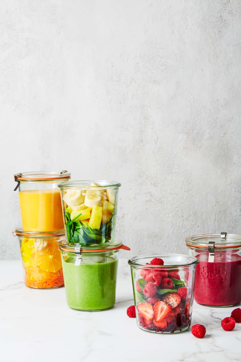 <p>Just pull out these pre-made mixes from the freezer, add liquid, and blend.</p><p>Get the <a href="https://www.goodhousekeeping.com/food-recipes/a38684144/make-ahead-smoothies-recipe/" rel="nofollow noopener" target="_blank" data-ylk="slk:Make-Ahead Smoothies recipe;elm:context_link;itc:0;sec:content-canvas" class="link "><strong>Make-Ahead Smoothies recipe</strong></a><em>.</em></p>