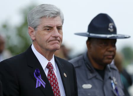 Mississippi, Governor Phil Bryant arrives to attend B.B. King's funeral in Indianola, Mississippi in this May 30, 2015, file photo. REUTERS/Mike Blake/Files