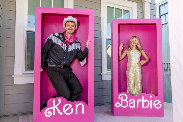 <p>Natalie Behring/The Washington Post/Getty Images</p> Chas Tucker and daughter Maile 10, at their 'Classic Barbie' house