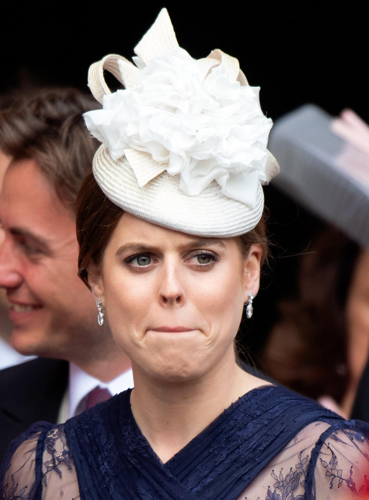 Princess Beatrice attends the wedding of Lady Gabriella Windsor and Thomas Kingston at St George's Chapel on May 18, 2019 in Windsor, England