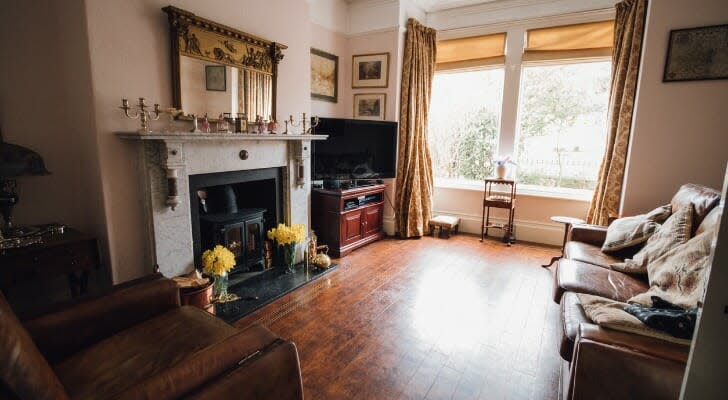 Empty living room of a deceased person