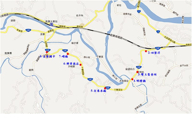 《圖說》2023貢寮國際海洋音樂祭9月15日至17日台2丙線接駁專車路線圖。〈交通局提供〉