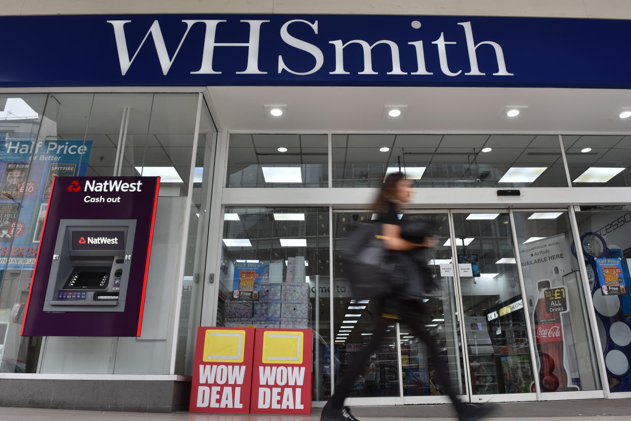 LONDON, ENGLAND - MAY 30: A general exterior view of a WHSmith stationers, newsagents retail store at Holborn on May 30, 2019 in London, England. (Photo by John Keeble/Getty Images)