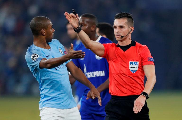 Schalke vs Man City: VAR controversy as referee awards penalty against Nicolas Otamendi for handball with pitchside screen not working