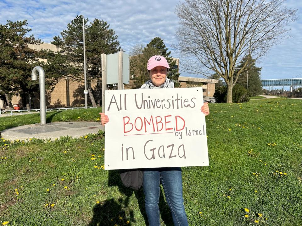 Tamara Lorincz is the co-organizer of the local rally in support of pro-Palestinian U.S. students. 