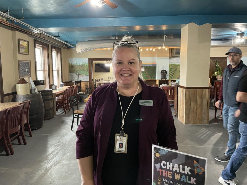 Amy Zarend, director of Monroe's Downtown Development Authority, spoke about new downtown businesses Thursday at the Michigan Wine & Beer Portal.
