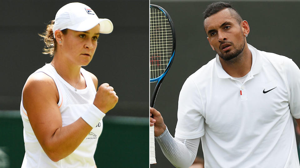 Ash Barty and Nick Kyrgios both won their first round matches. 