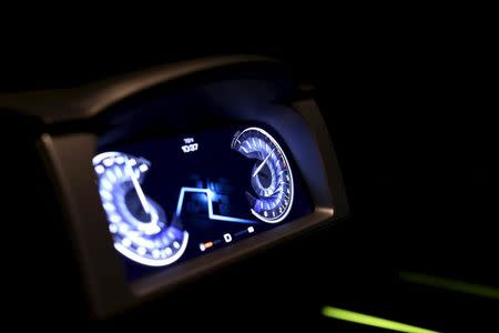 An electronic dashboard on a graphic display in an automobile lab at Nvidia in Santa Clara, California in this February 11, 2015 file photo. REUTERS/Robert Galbraith