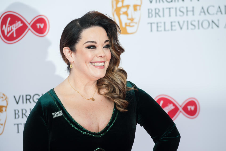 Lisa Riley attends the Virgin TV British Academy Television Awards ceremony at the Royal Festival Hall on May 13, 2018 in London, United Kingdom. (Photo credit should read Wiktor Szymanowicz / Barcroft Media via Getty Images)