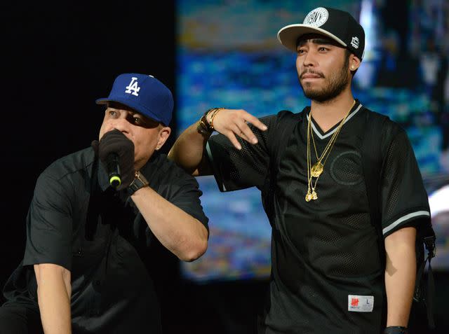 Scott Dudelson/Getty Rapper Ice-T and his son Tracy Marrow Jr perform onstage at Irvine Meadows Amphitheatre on July 18, 2015 in Irvine, California
