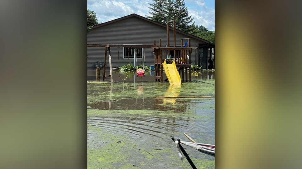 Flooded homes in Waterville.