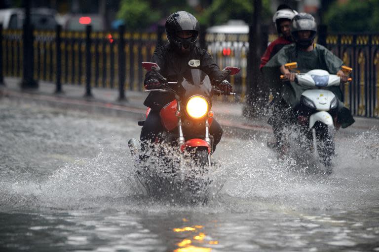 A flooded street in Manila on September 23, 2013