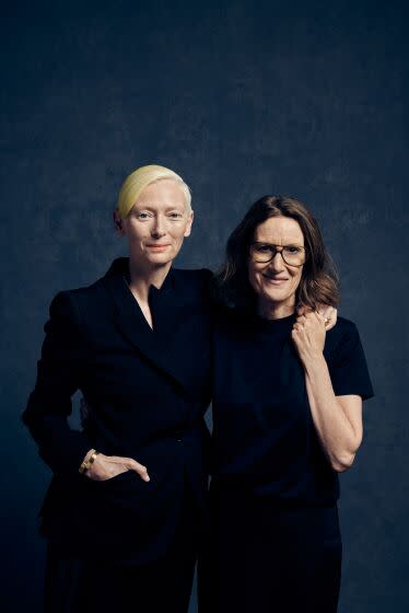 Tilda Swinton and director Joanna Hogg, with the film, "The Eternal Daughter"