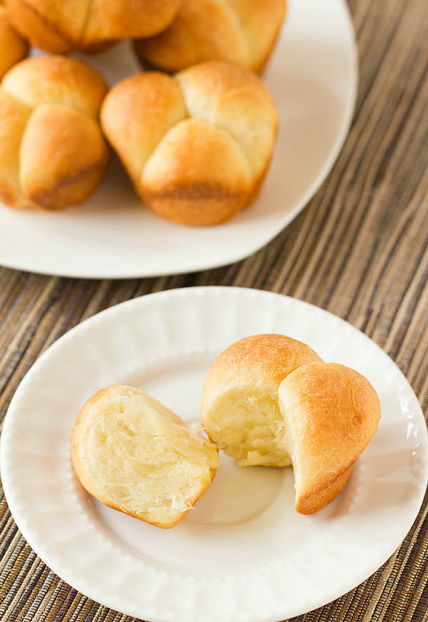 <strong>Get the <a href="http://www.browneyedbaker.com/cloverleaf-dinner-rolls/" target="_blank">Cloverleaf Rolls recipe</a> from Brown Eyed Baker</strong>