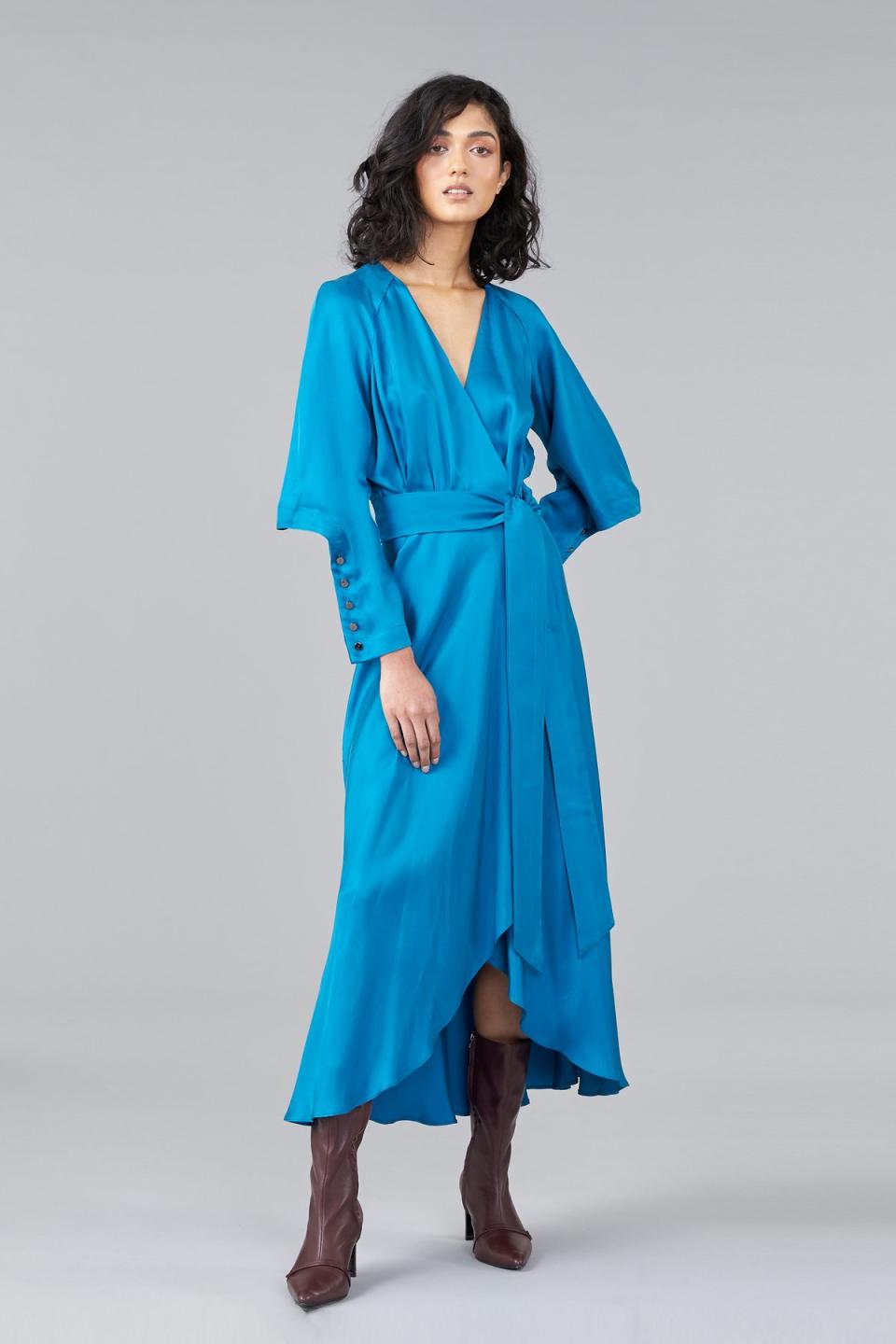 Ginger and Smart blue wrap dress