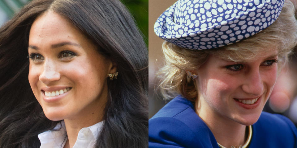 The dazzling earrings looked stunning on both women. (Getty Images)