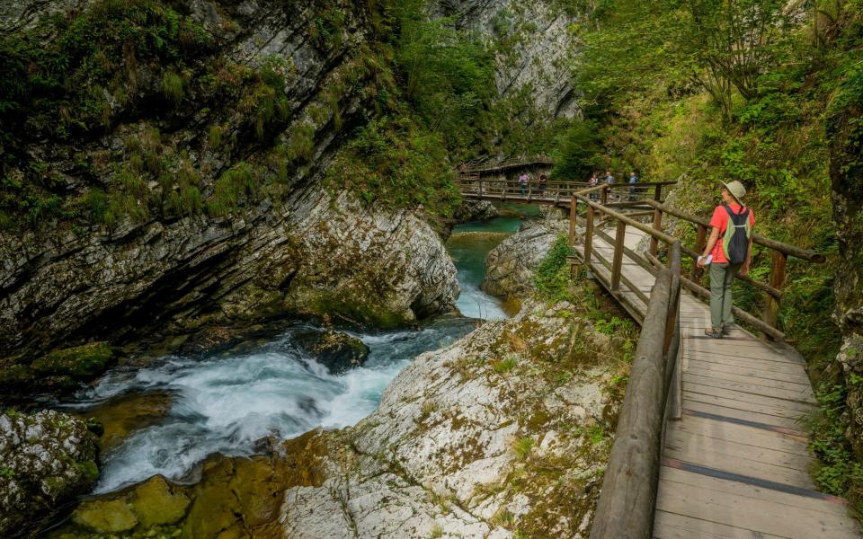 Slovenia river hiking